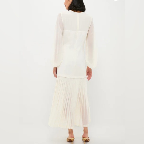 Tuckernuck Ivory Chiffon Pleated Lorraine Dress - Picture 3 of 11